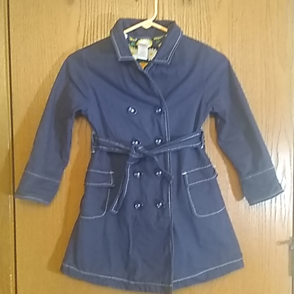 Gymboree girls size 7 trench coat blue
